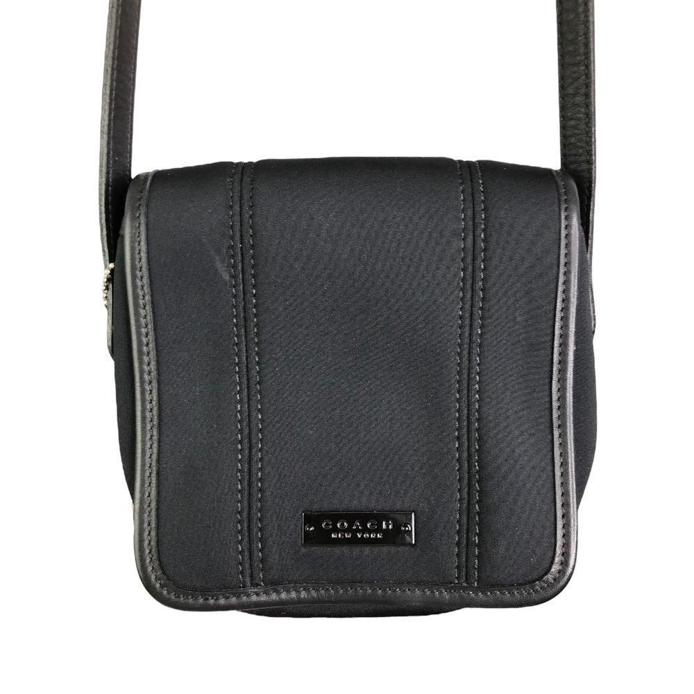 Coach Women's Crossbody Bag Black Neoprine Handbag Purse Adjustable Strap Zip OS